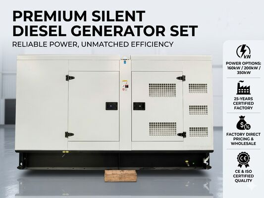 Cummins Silent Diesel Generator Custom 160kw 200kw 350kw Diesel Generator Silent Set met 3 Fase Generator voor Fabrieksprijs